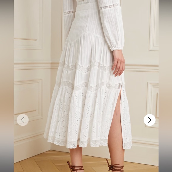 LoveShackFancy White Myers Skirt size 6 - Picture 3 of 4